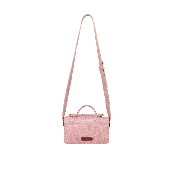 Pink Leather Satchel | Pink Glow Satchel