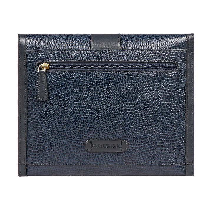 Blue Leather Clutch | Lustrous Elegance Textured Clutch