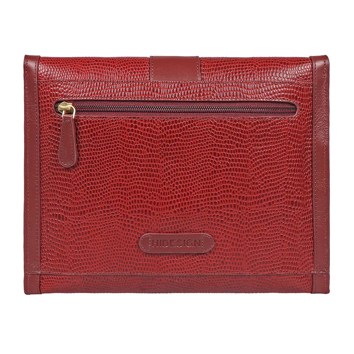Red Leather Clutch | Stylish Red Shiny Lizard Clutch