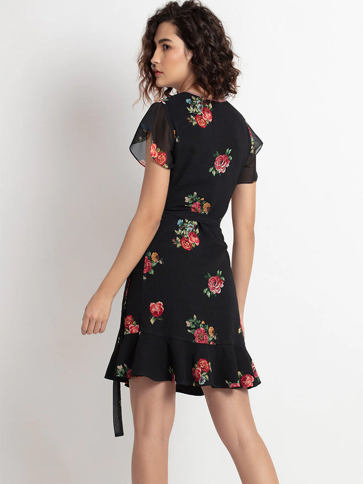 Rose Garden Wrap Dress | Enchanting Rose Garden Wrap Dress