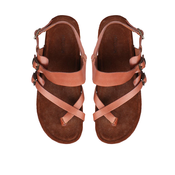 Women's Leather Strap Sandals, Casual Solid Pattern | Cow Sethnic Women's Strap Sandals