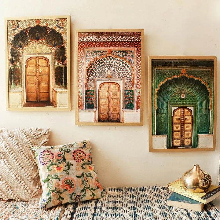 Seasonal Print Wall Art with Gold Frame | Palace Wall Frames Set of 3