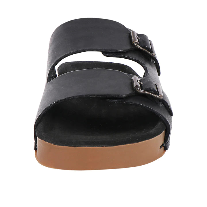 Classic Leather Open-toe Slip-on Sandals for Women | Classic Cow Sethnic Women's Slip-On Sandals