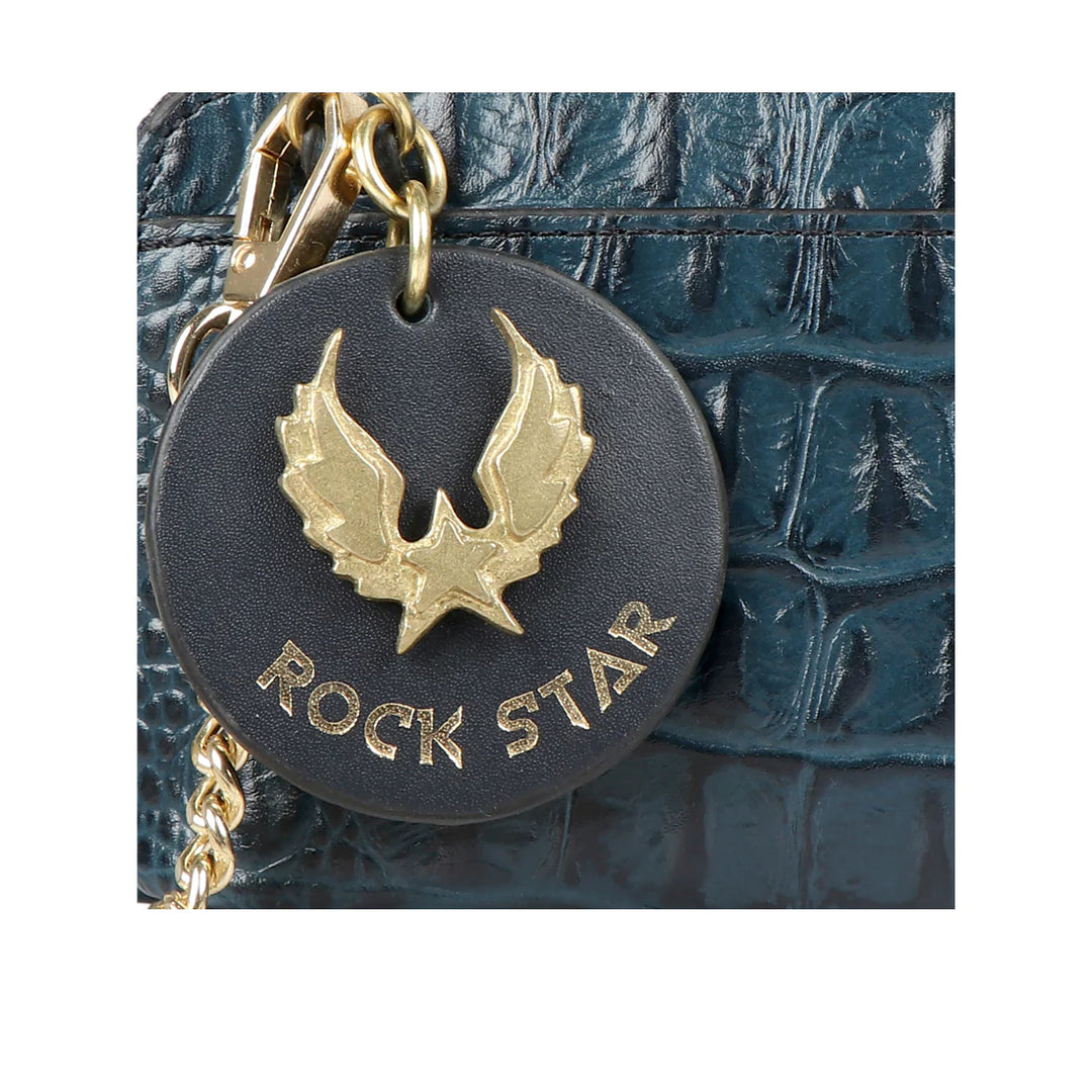 Blue Leather Micro Bag | Punk Rock Blue Micro Bag