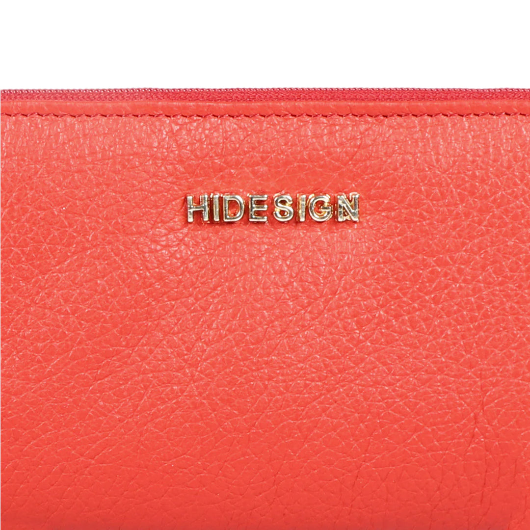 Red Leather Zip Around Wallet | Double Zip Around Wallet