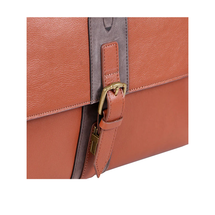 Men's Tan Leather Messenger Bag, Adjustable Straps | Tan Regular Men's Messenger Bag