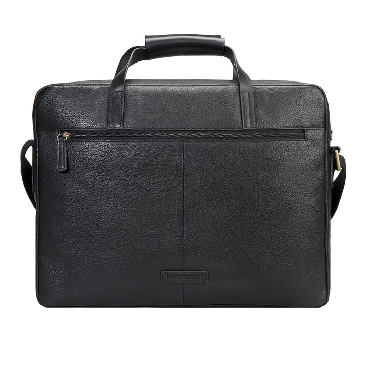 Black Leather Leather Bag | Versatile Top Handle Briefcase for Men