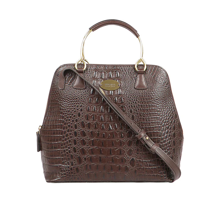 Brown Leather Satchel Bag | Chic Everyday Brown Baby Croco Satchel Bag