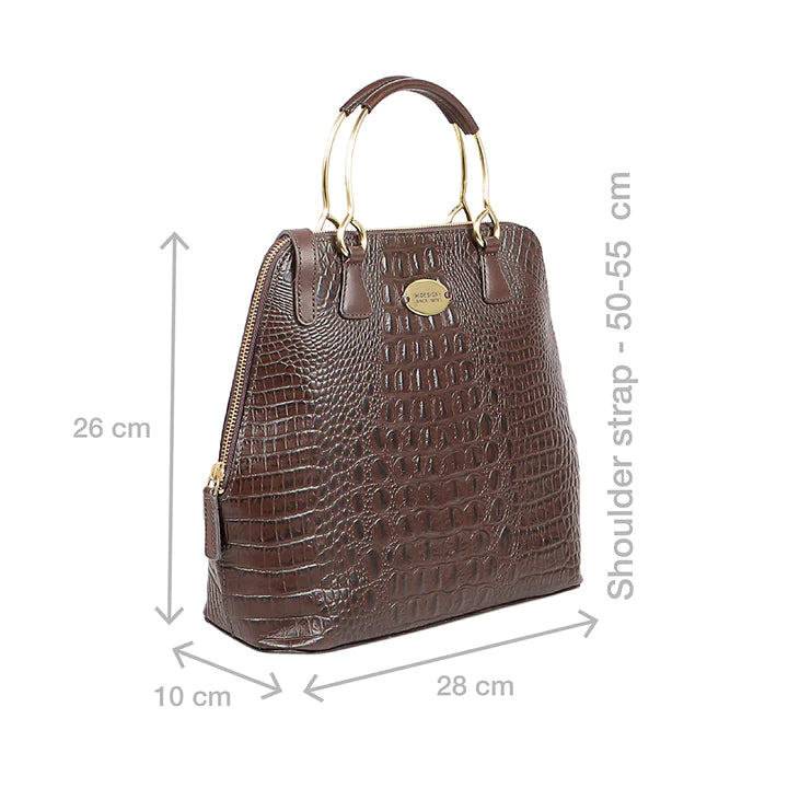 Brown Leather Satchel Bag | Chic Everyday Brown Baby Croco Satchel Bag