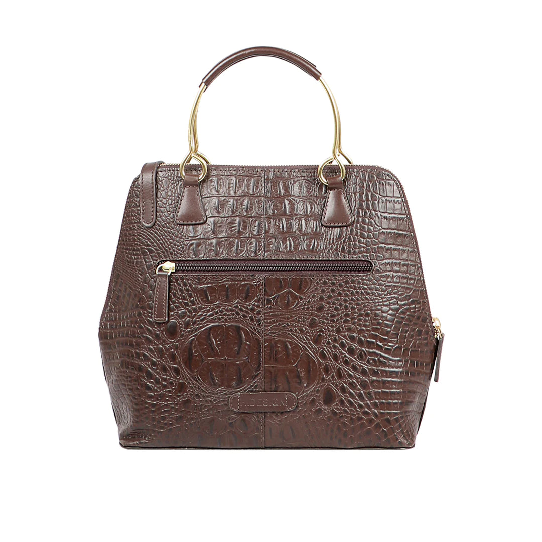 Brown Leather Satchel Bag | Chic Everyday Brown Baby Croco Satchel Bag