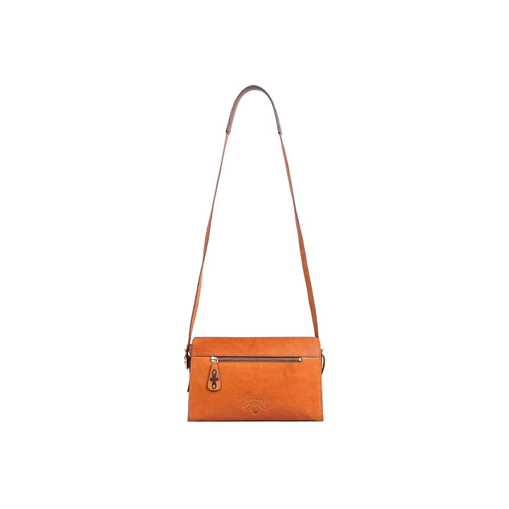 Tangerine Leather Sling Bag | Western Charm Tangerine Burnt Leather Sling Bag