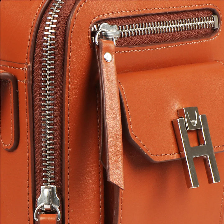 Tangerine Leather Sling Bag | Stylish Tangerine Mel Ranch Sling Bag