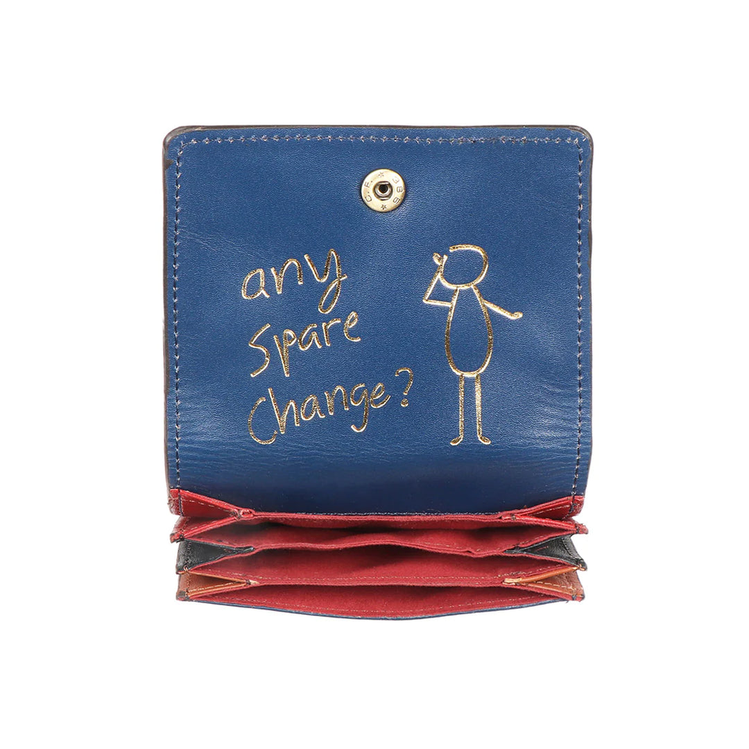 Mens Blue Leather Card Holder | Minimalist Card Holder