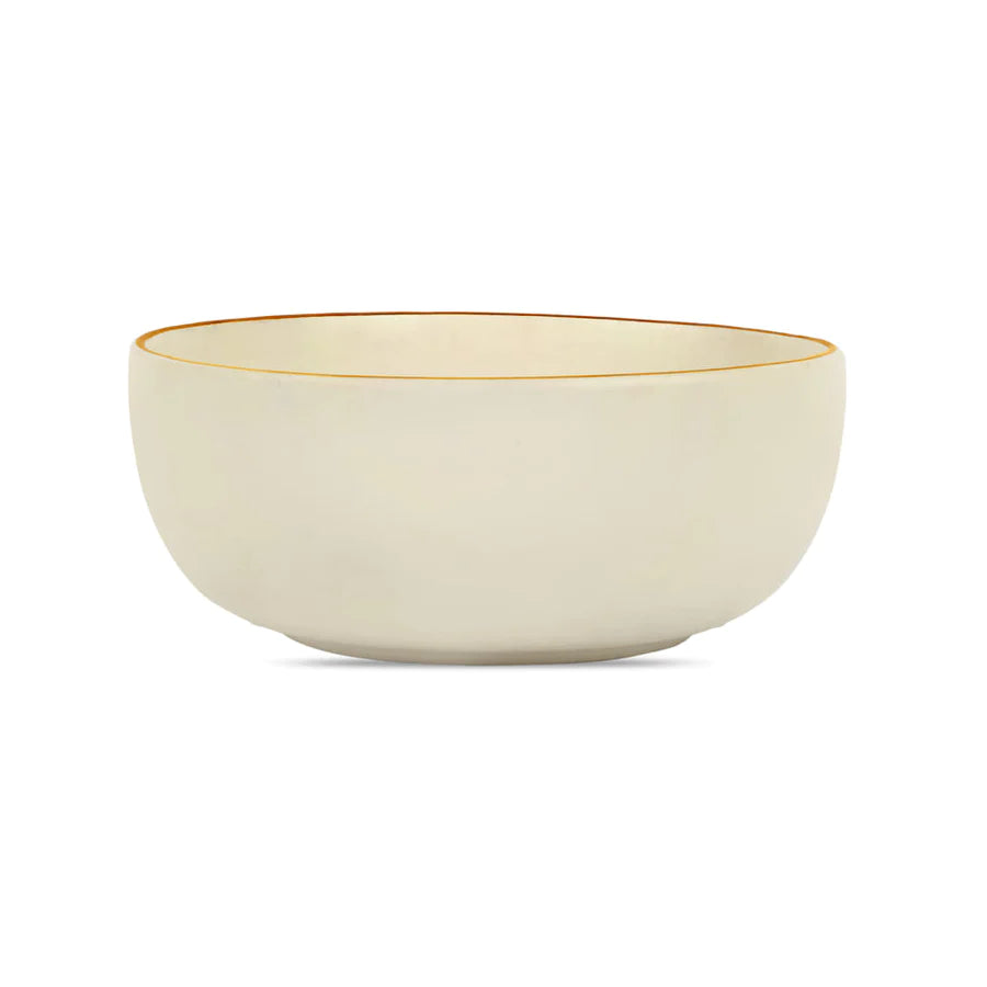White Ceramic Serving Bowl - 550ml, Microwave & Dishwasher Safe | Handmade Ceramic Big Serving Bowl - White
