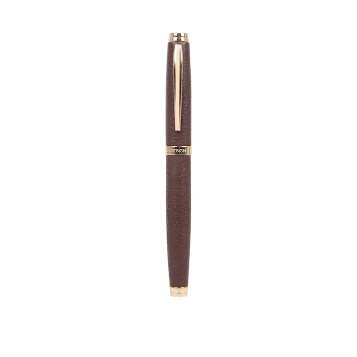 Brown Fountain Pen | Brass & Leather Elegance - Fountain Pen