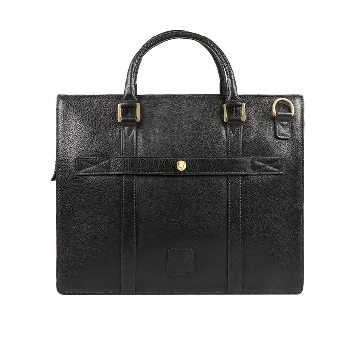 Black Leather Briefcase | Sleek Black Leather Briefcase