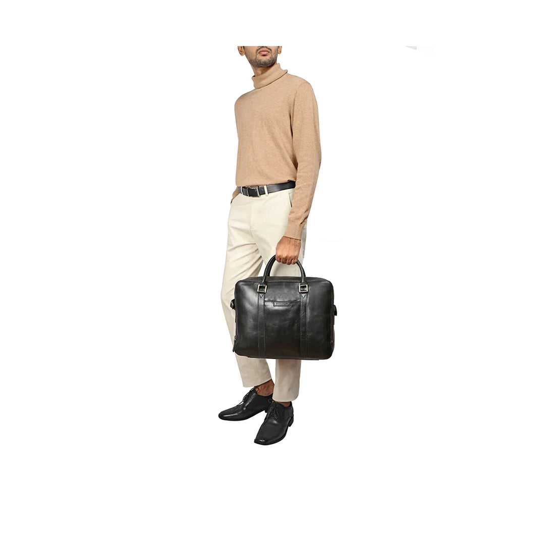 Black Leather Work Bag | Versatile Apache Leather Work Bag