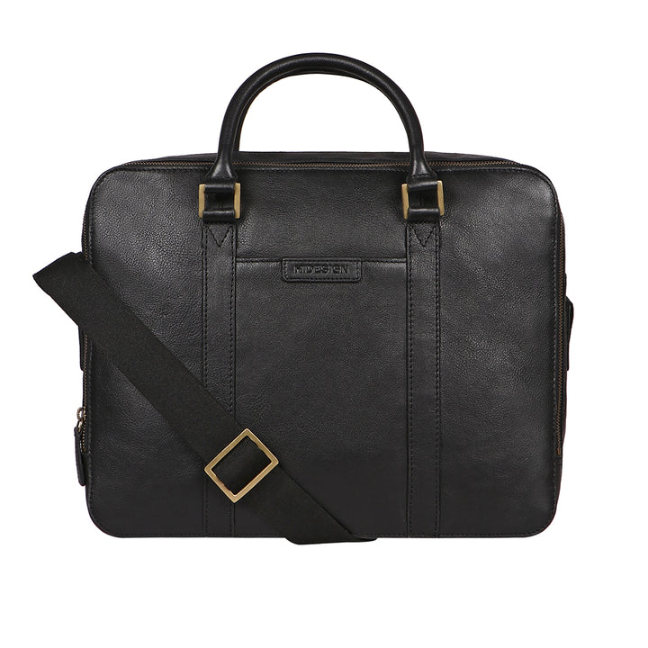 Men's Leather Executive Briefcase, Adjustable Strap | Executive Essentials Men's Briefcase