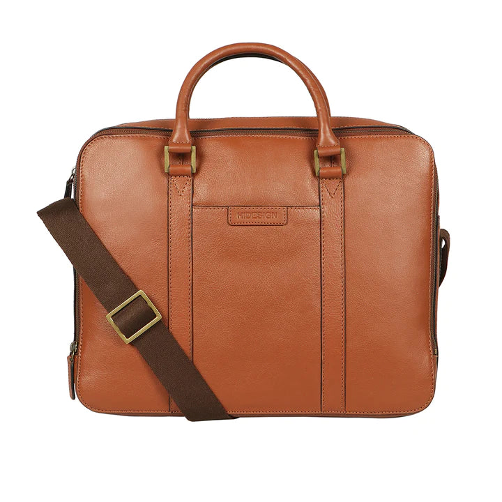 Men's Leather Executive Briefcase, Adjustable Strap | Executive Essentials Men's Briefcase