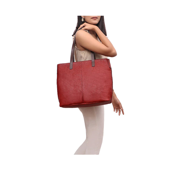 Marsala Leather Tote Bag | Elegant Kalahari Mel Ran Tote Bag