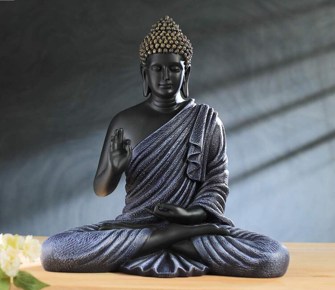 Serene Blessing Buddha Showpiece (Blue)