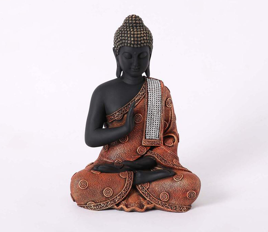 Captivating Orange Blessing Buddha Figurine