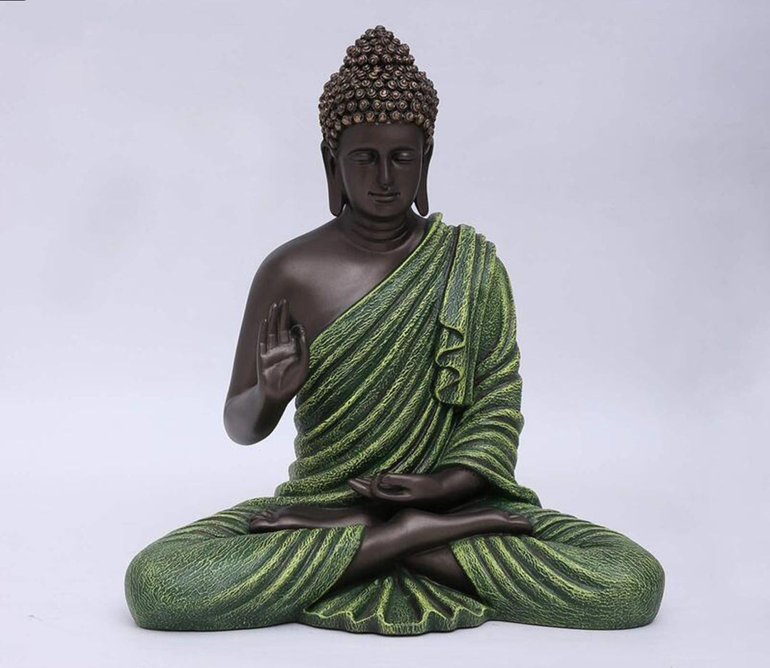 Dark Green Buddha Figurine | Blessing Buddha Decorative Showpiece (Dark Green)