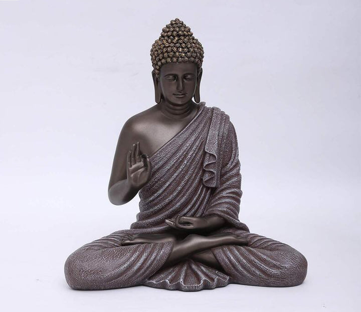 Calming Gray Blessing Buddha Decorative Showpiece