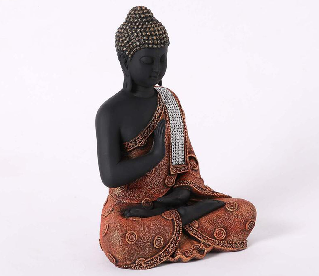 Captivating Orange Blessing Buddha Figurine