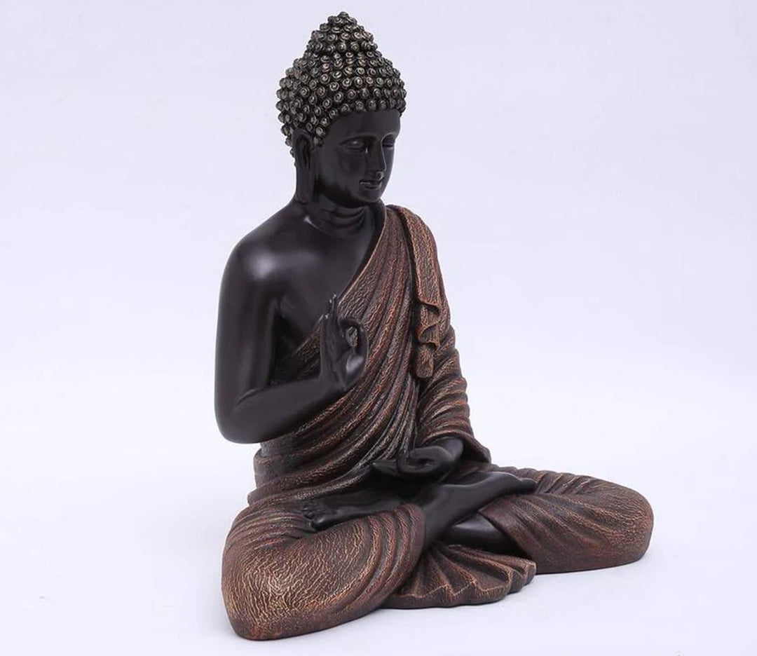 Serene Brown Blessing Buddha Decorative Showpiece