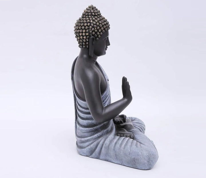 Striking Black Blessing Buddha Decorative Showpiece