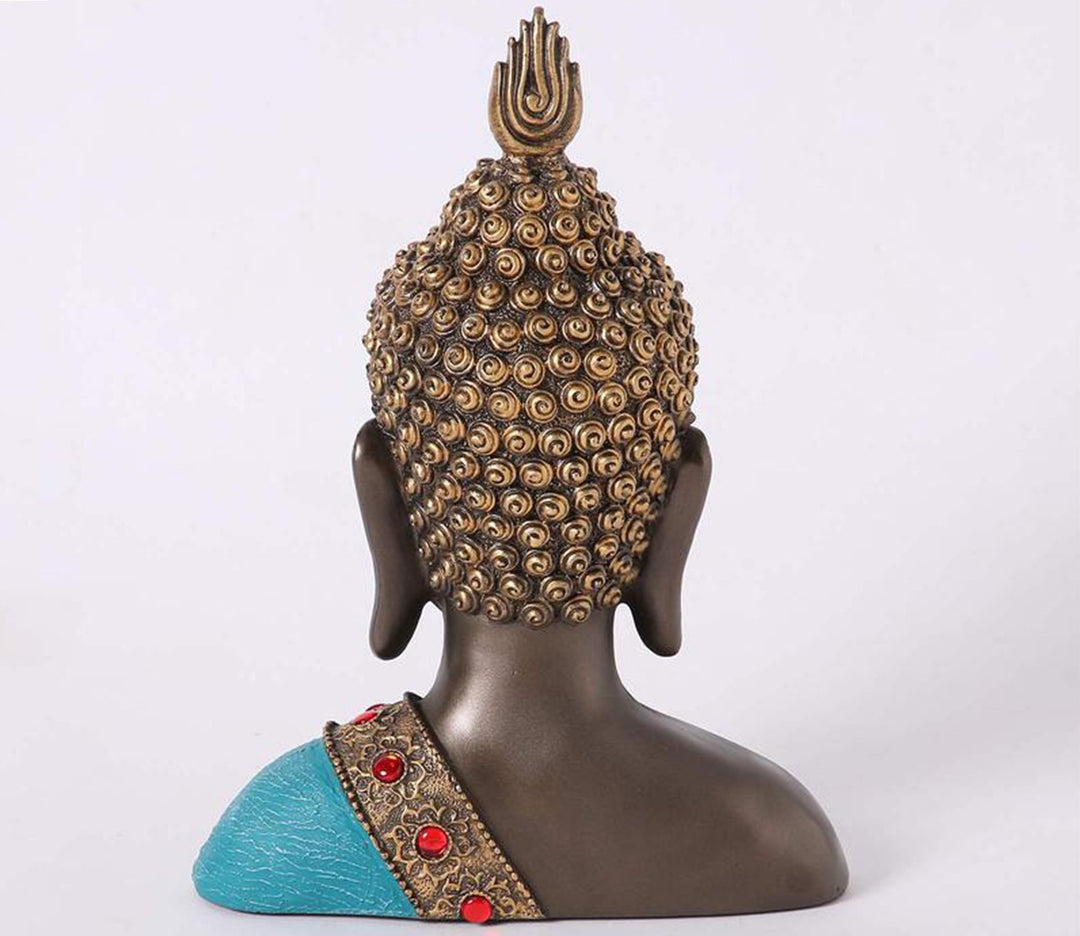 Serene Brown Buddha Bust Decorative Showpiece