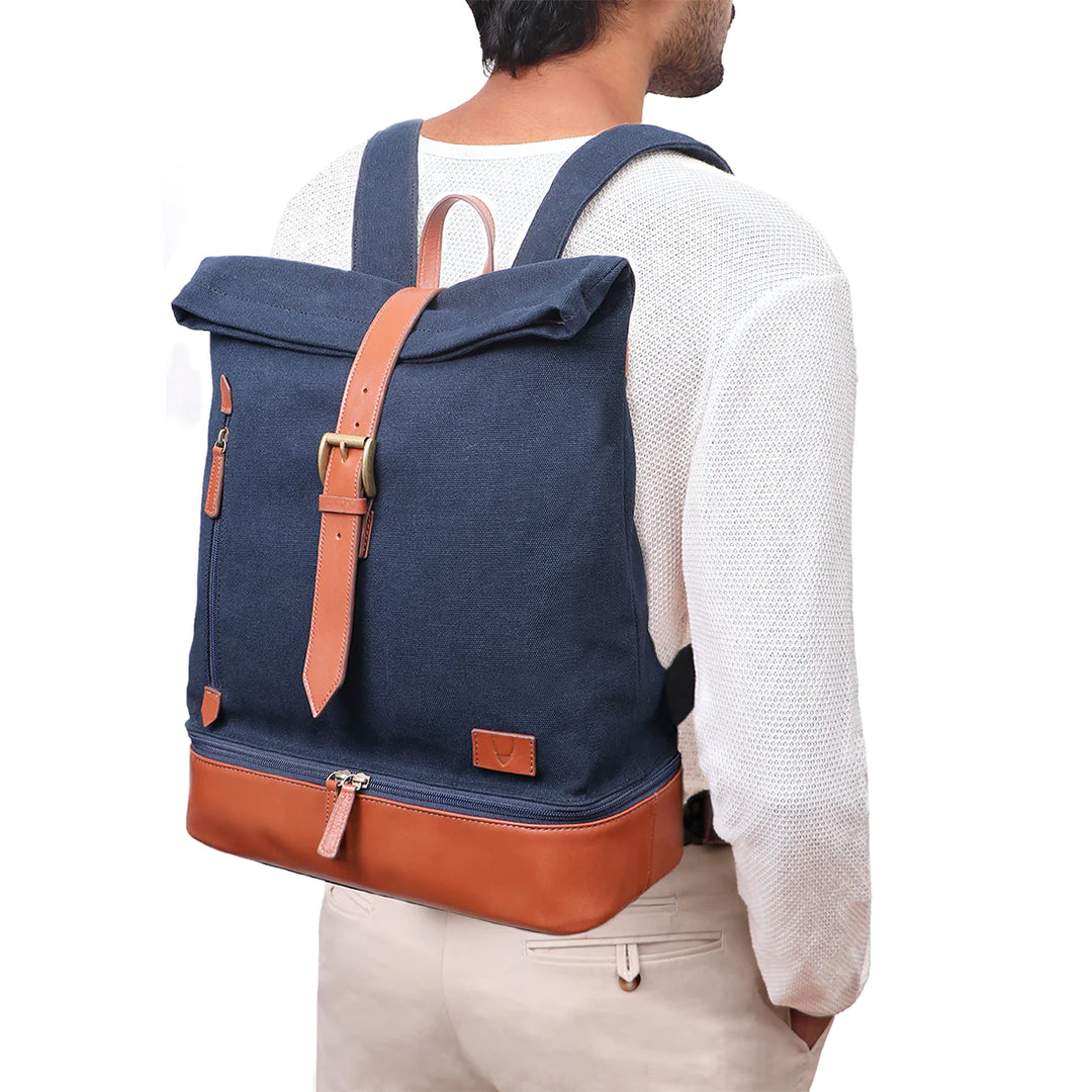 Canvas Men's Backpack, Blue | Urban Blue Canvas Men's Backpack