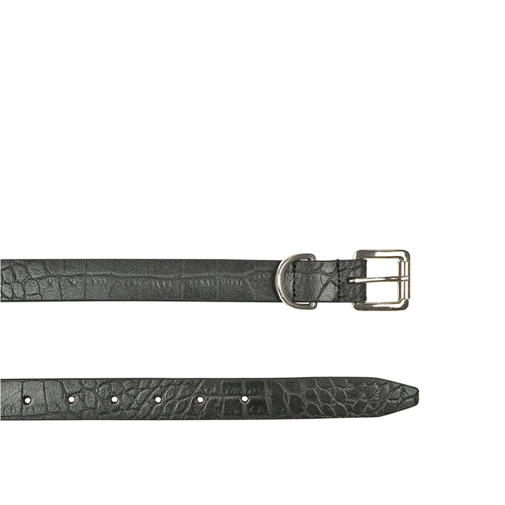 Black Leather Belt for Women | Women's Textured Leather Belt