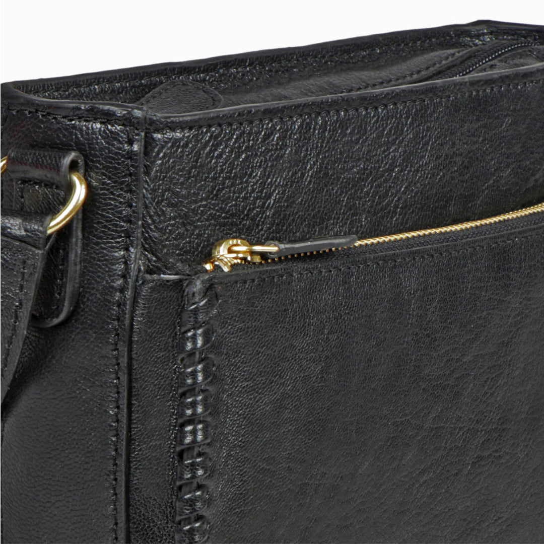 Black Leather Sling Bag | Effortlessly Chic E.I Goat Leather Sling Bag