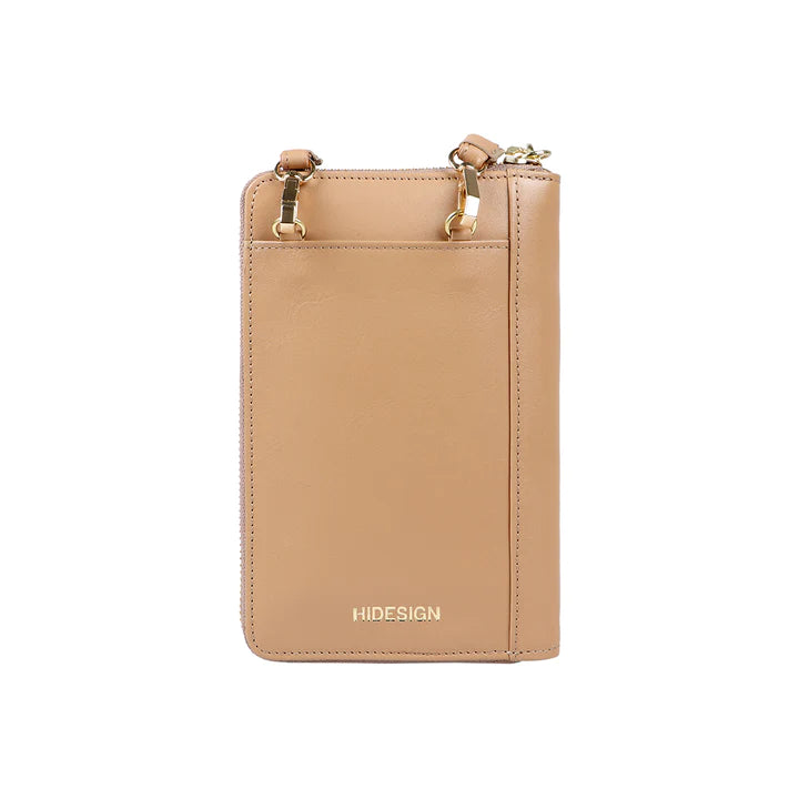 Beige Leather Sling Wallet | Minimalist Blush Leather Sling Wallet