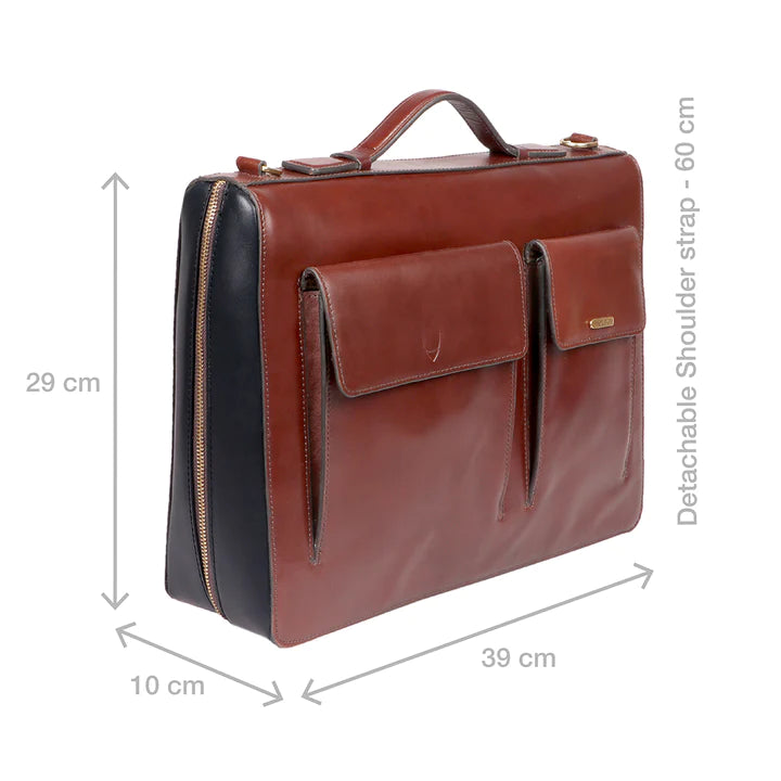 Stylish Brown Leather Suitcase | Stylish Leather Gusset Men's Suitcase