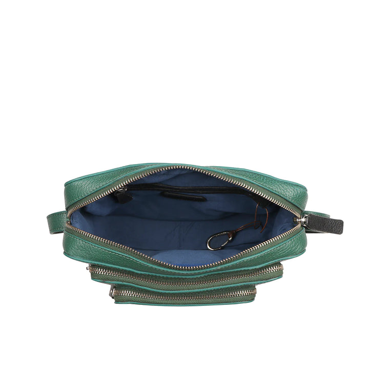 Green Leather Sling Bag | Trendsetter Vegetable-Tanned Leather Sling Bag