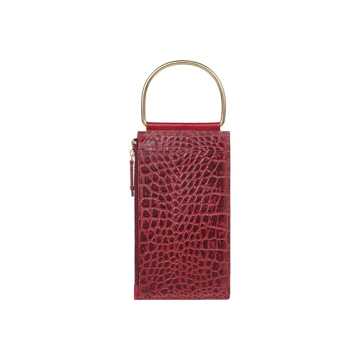 Marsala Leather Sling Wallet | Stylish Marsala Shiny Croco Sling Wallet