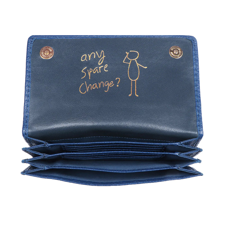 Blue Leather Clutch | Lifestyle Doodles Leather Clutch