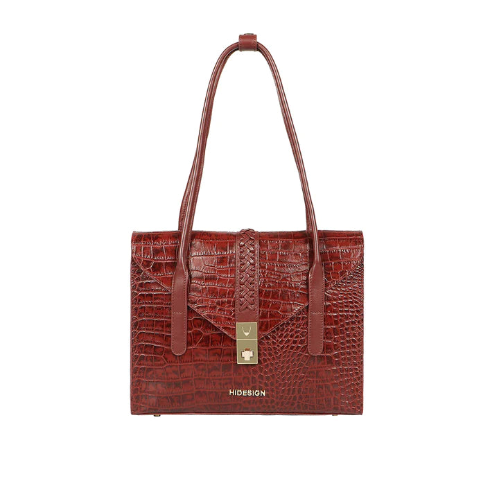 Marsala Leather Tote Bag | Marsala Croco Collection Tote