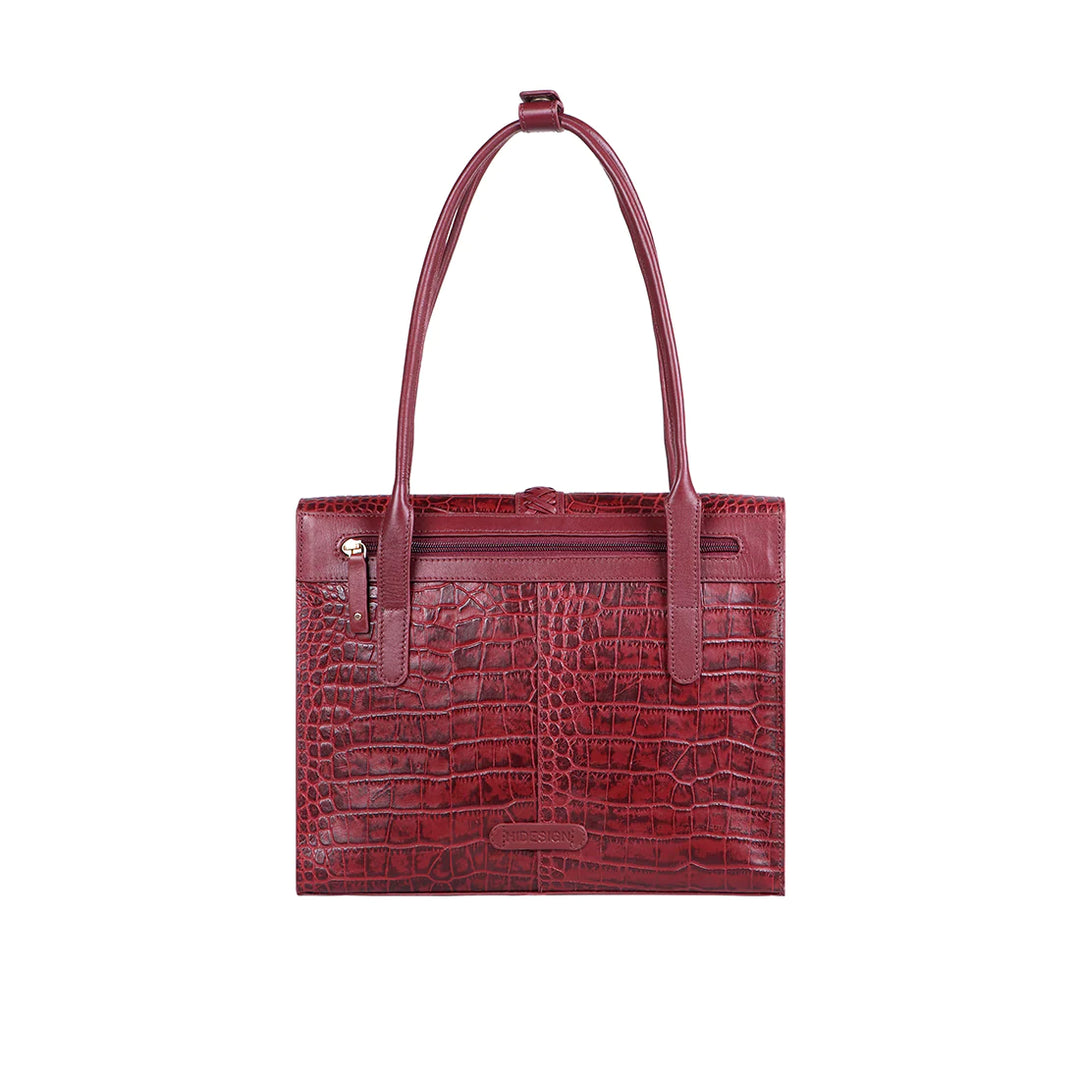 Marsala Leather Tote Bag | Marsala Croco Collection Tote